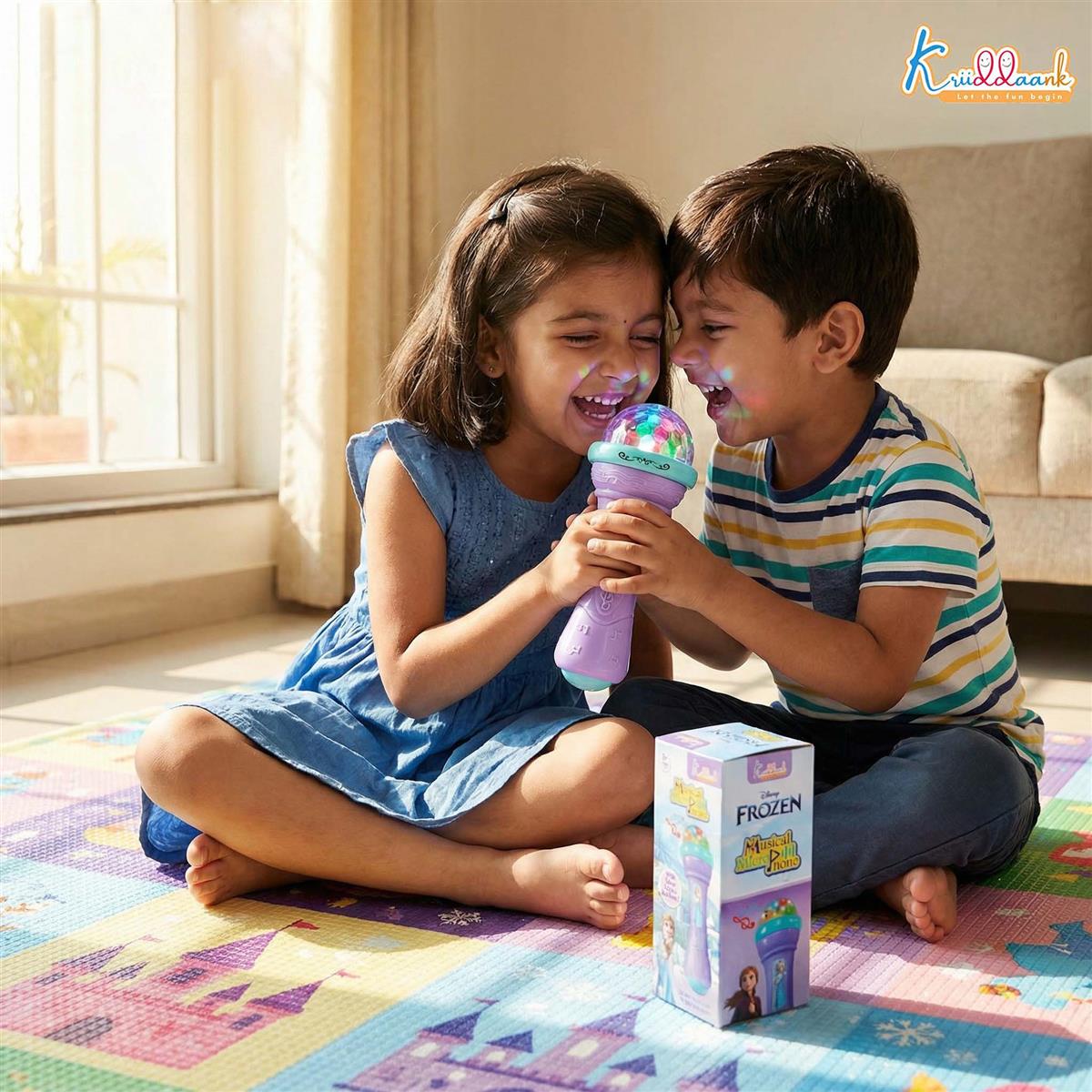 Kriiddaank Frozen Theme Musical Microphone for Kids Purpal
