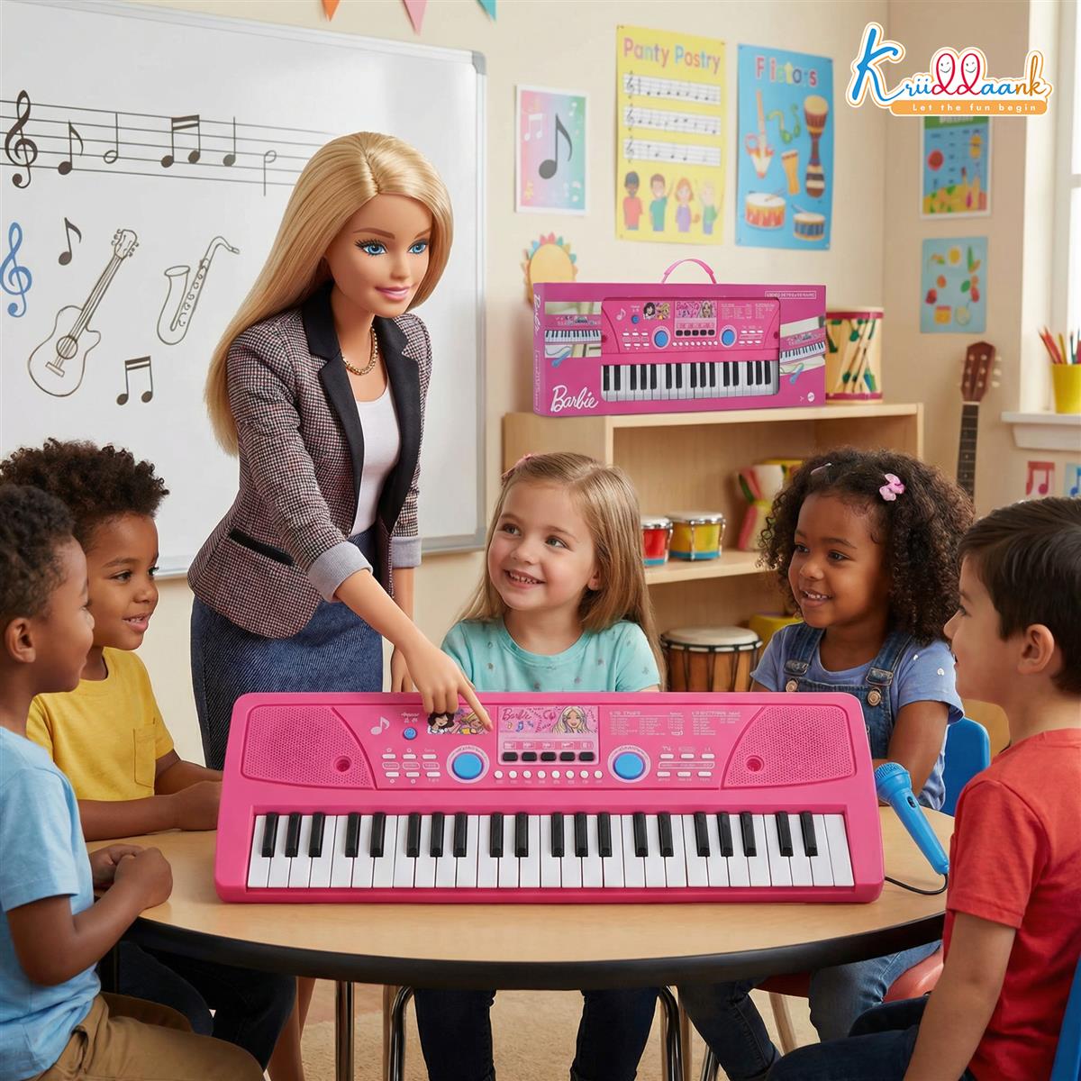 Kriiddaank Barbie 50 Keys Musical Keyboard Piano for Kids