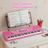 Kriiddaank Disney Minnie Mouse 61-Key Keyboard Piano for Kids