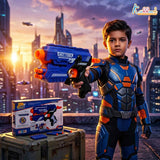 kriiddaank Blaze Storm Blaster Gun Toy for Kids - Soft Bullet Foam Dart Blaster with 10 EVA Bullets, Manual Single Shot Shooting Toy for Boys 3+ Years, Safe & Fun Action Playset, Multicolor