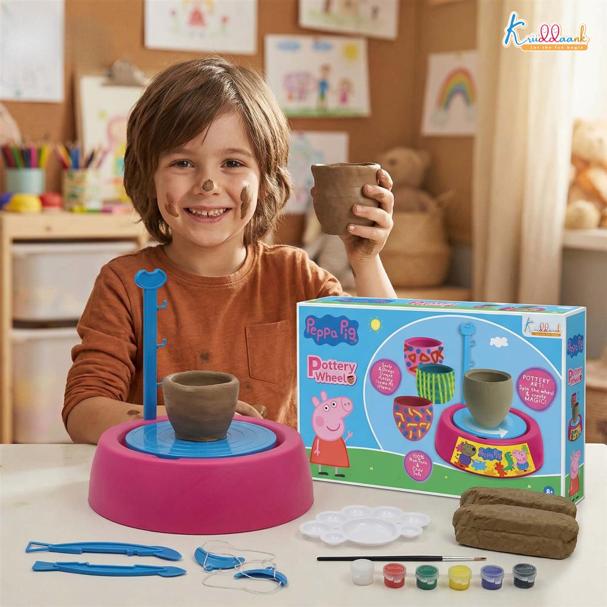 Kriiddaank Hasbro Peppa Pig Theme Pottery Wheel Kit