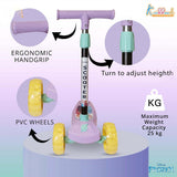 Kriiddaank Disney Frozen Adventure 3-Wheel Kick Scooter for Kids - 5-Level