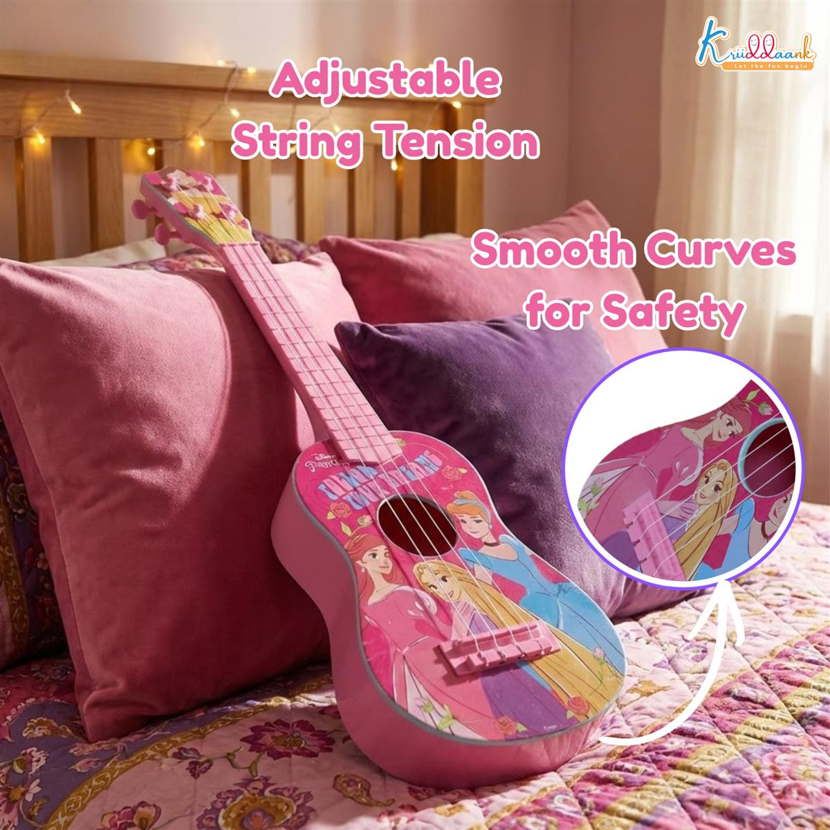 Kriiddaank Disney Princess Theme Big Guitar Toy for Girls