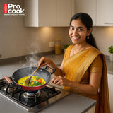Milton Cast Iron Kadai with Enamel Coating Red