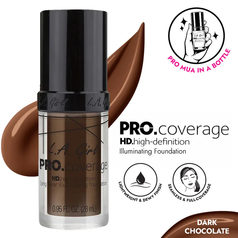 L.A. Girl Dark Chocolate pro Coverage Illuminating Foundation