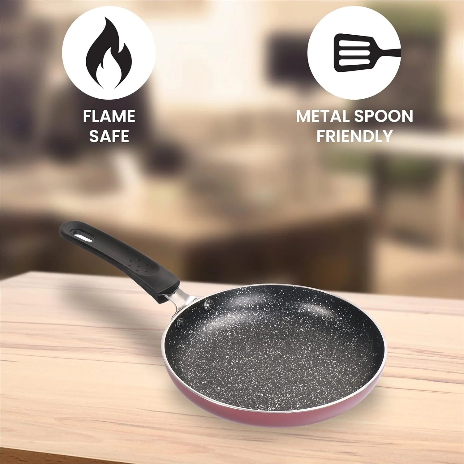 Milton Granito Non Induction Fry Pan Burgundy