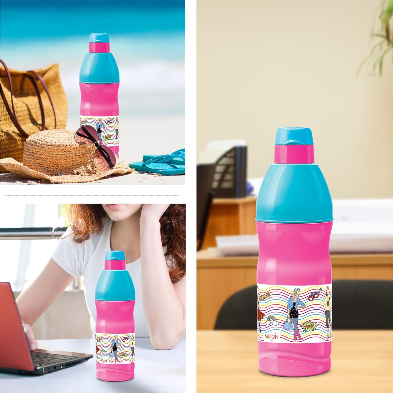 Milton Kool Buddy Kids Water Bottle Pink 600ML