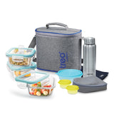 Milton All Fresh Premier Glass Tiffin Box Grey