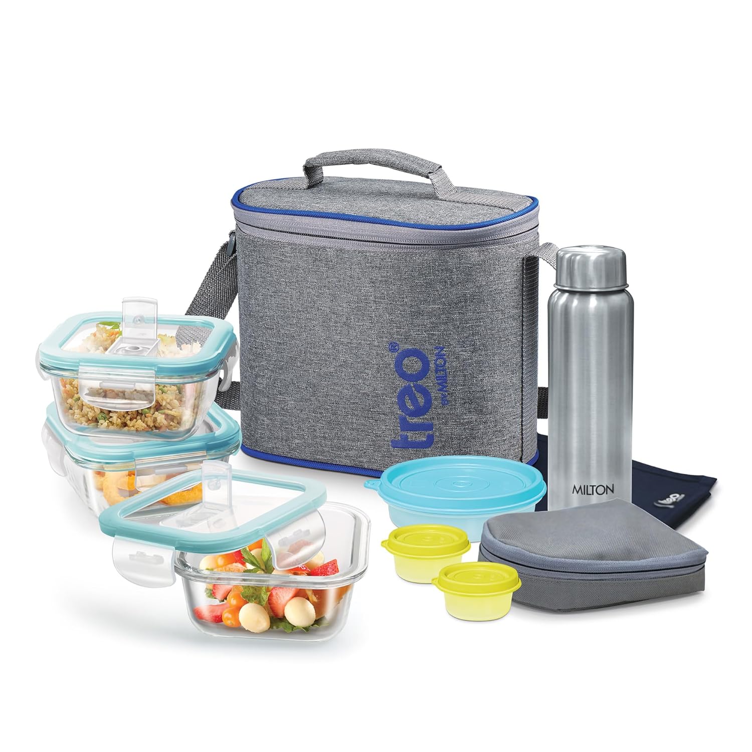 Milton All Fresh Premier Glass Tiffin Box Grey