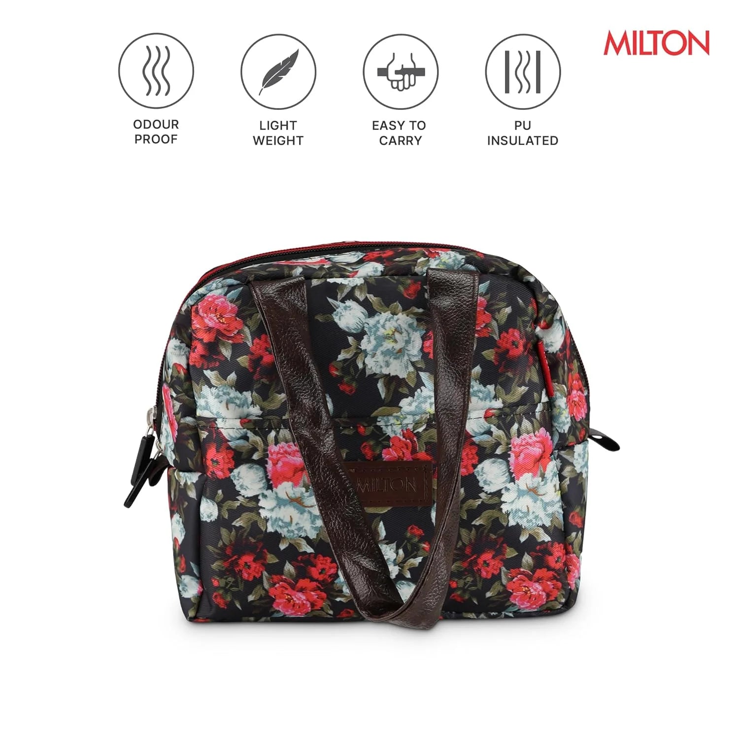 Milton Floral Lunch Bag Black