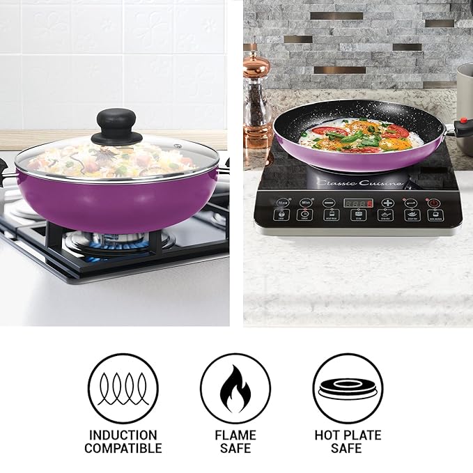 Milton Kitchen Jewel Plus Cookware Set  Purple 5 Pcs