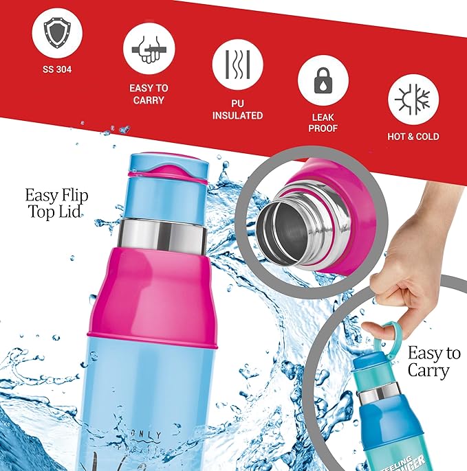 Milton Kool Steelight Stainless Steel Bottle Cyan