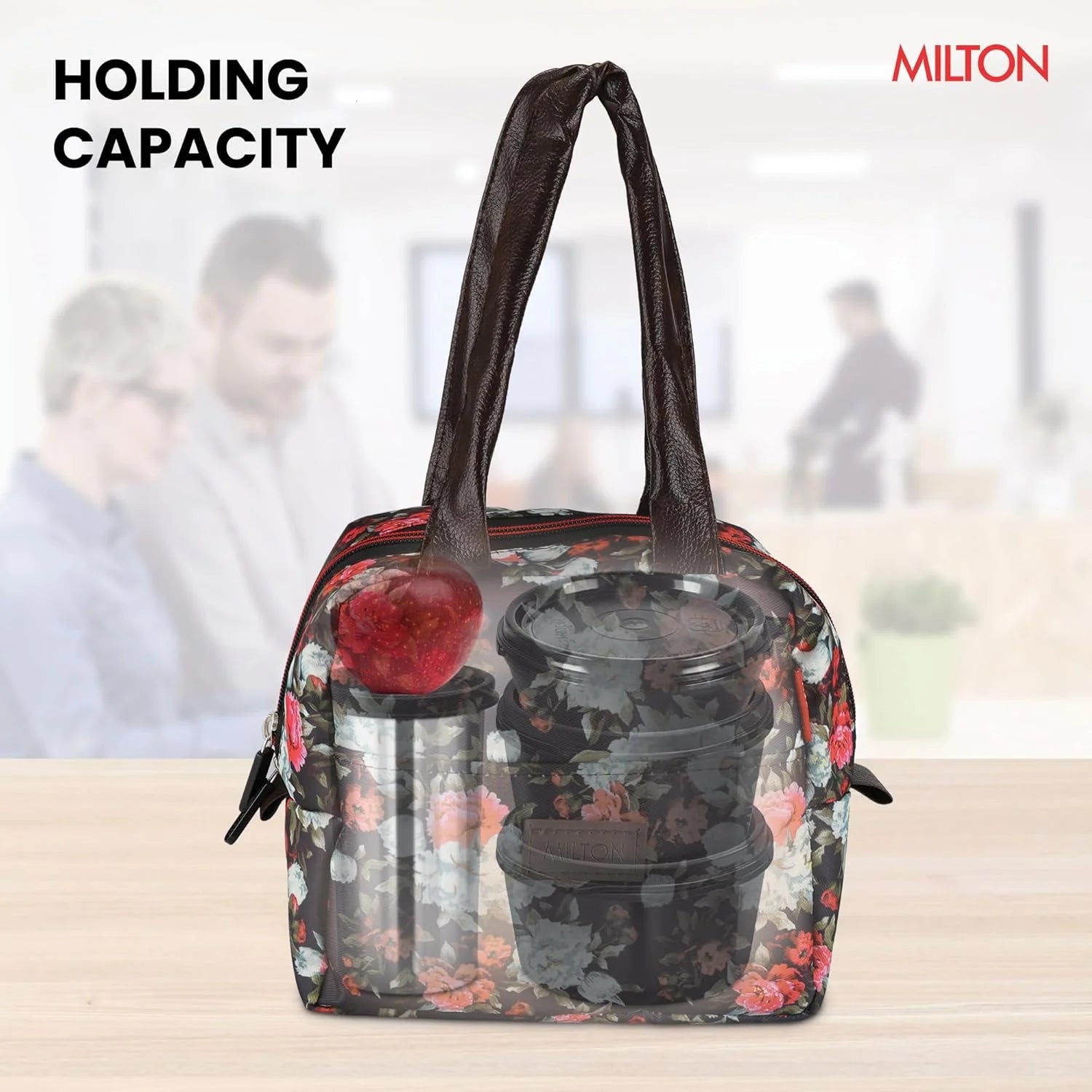 Milton Floral Lunch Bag Black