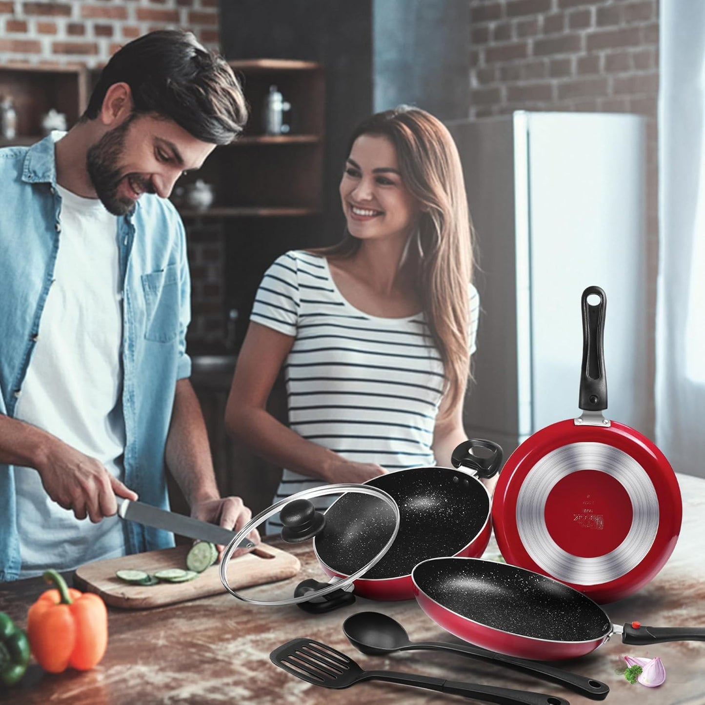 Milton Kitchen Pride Cookware Maroon Set of 5
