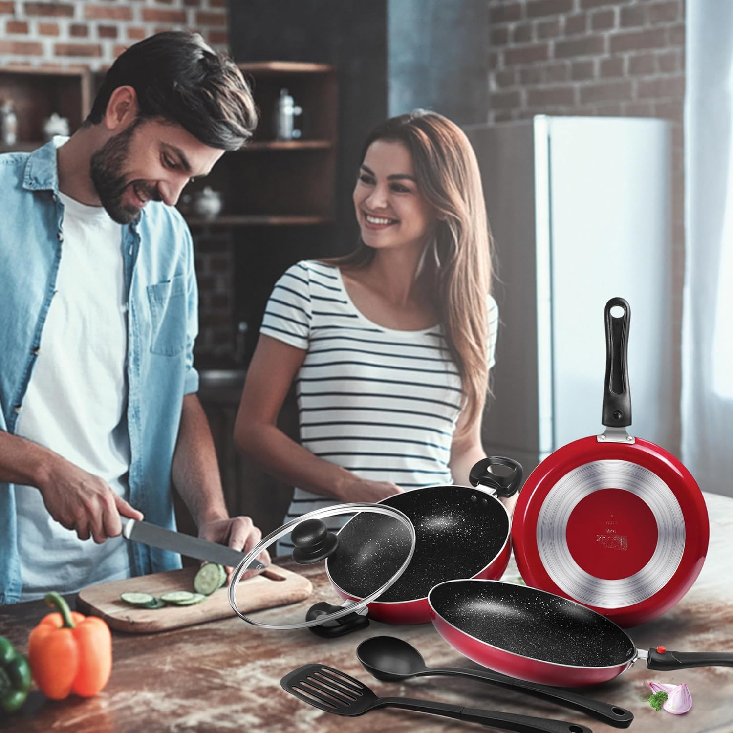 Milton Kitchen Pride Cookware Maroon Set of 5