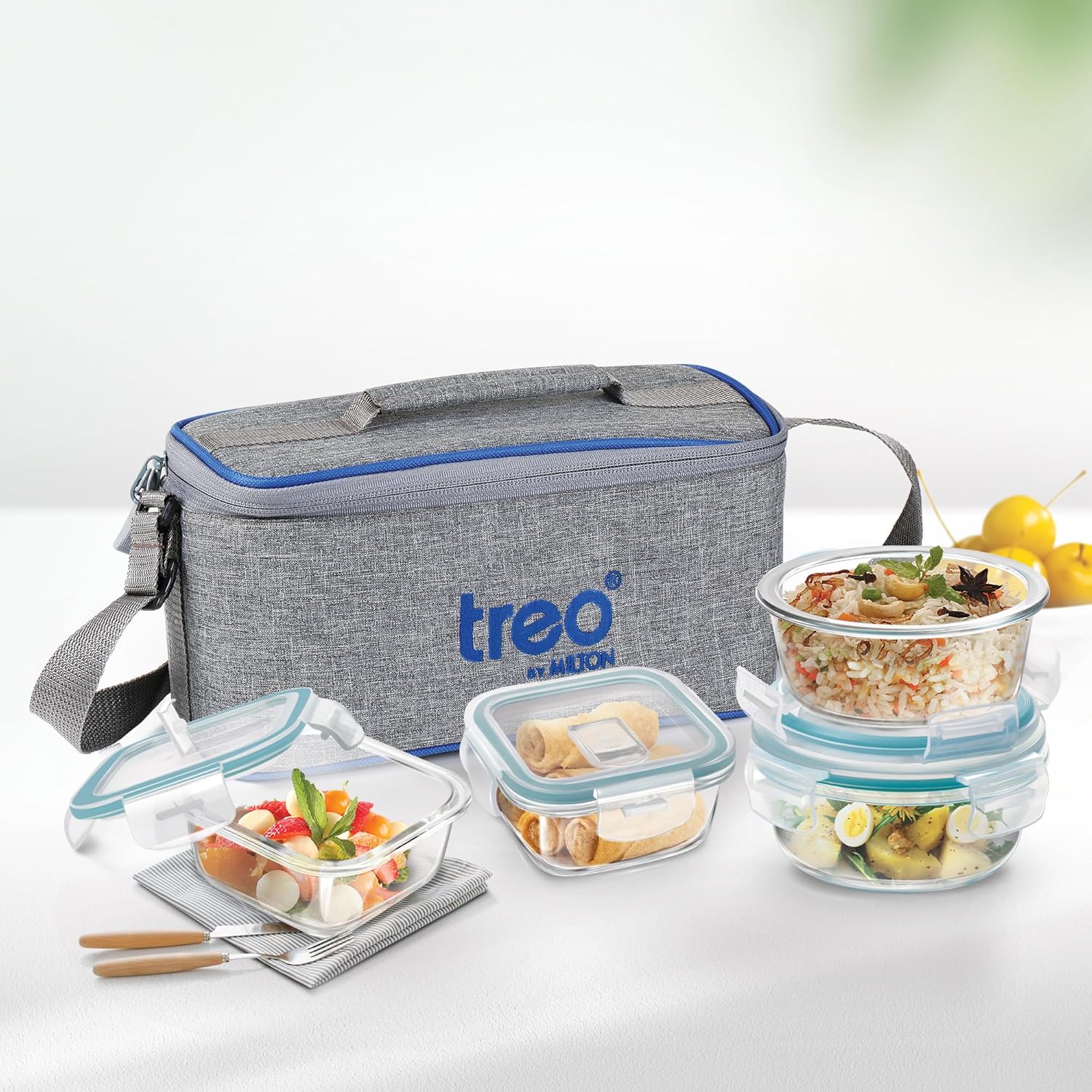 Milton All Fresh Borosilicate Omni Tiffin Grey