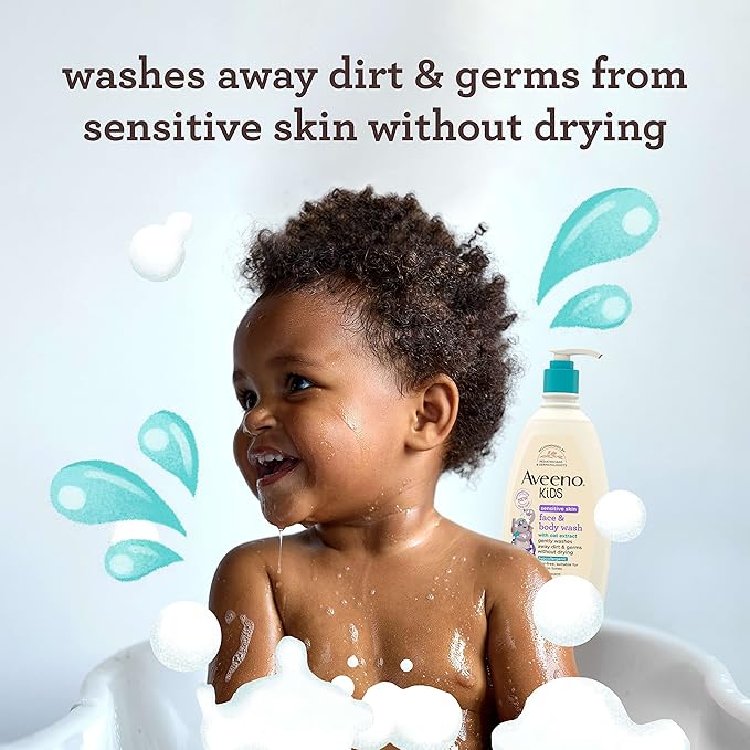 Aveeno Baby Kids Sensitive Skin Face & Body Wash - 532ML