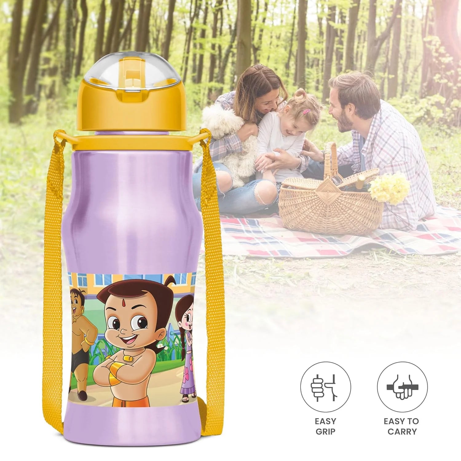 Milton Sipmate Stainless Steel Sipper Bottle Purple 415ML