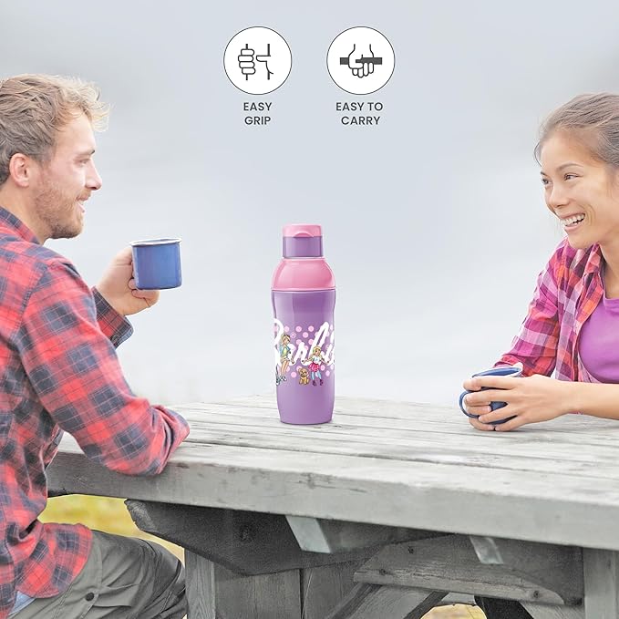 Milton Steel Barbie Kids Sipper Bottle Purple 400ML