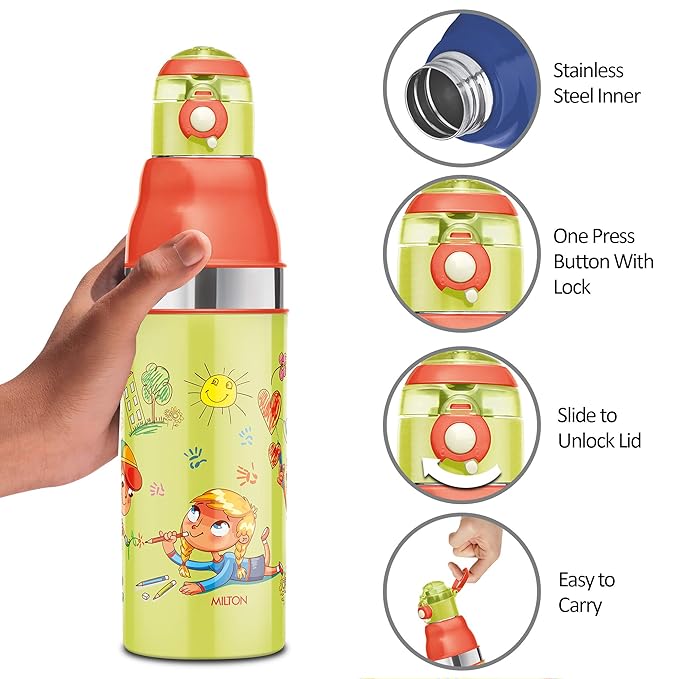 Milton Kool Stunner Kids Water Bottle Green 600ML