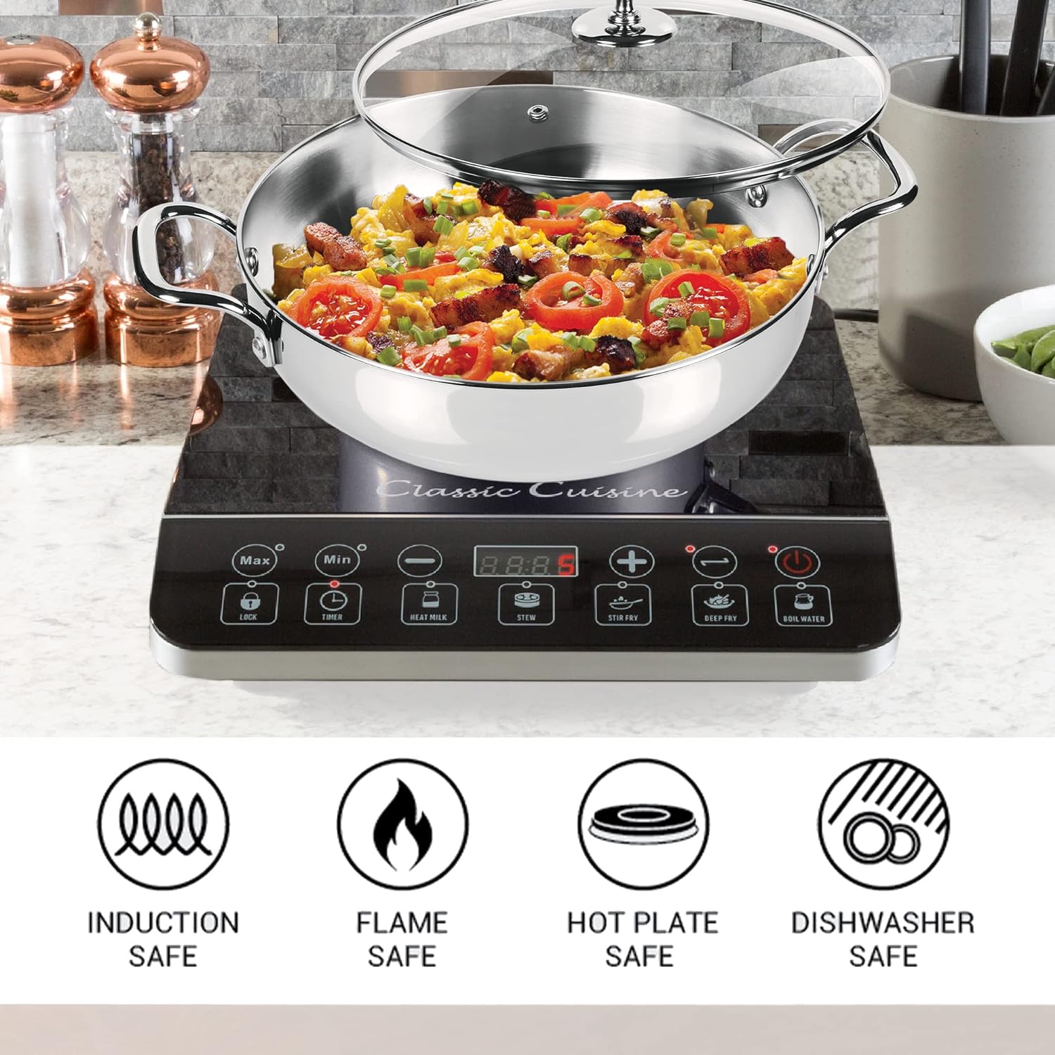Milton Stainless Steel Kadhai with Glass Lid