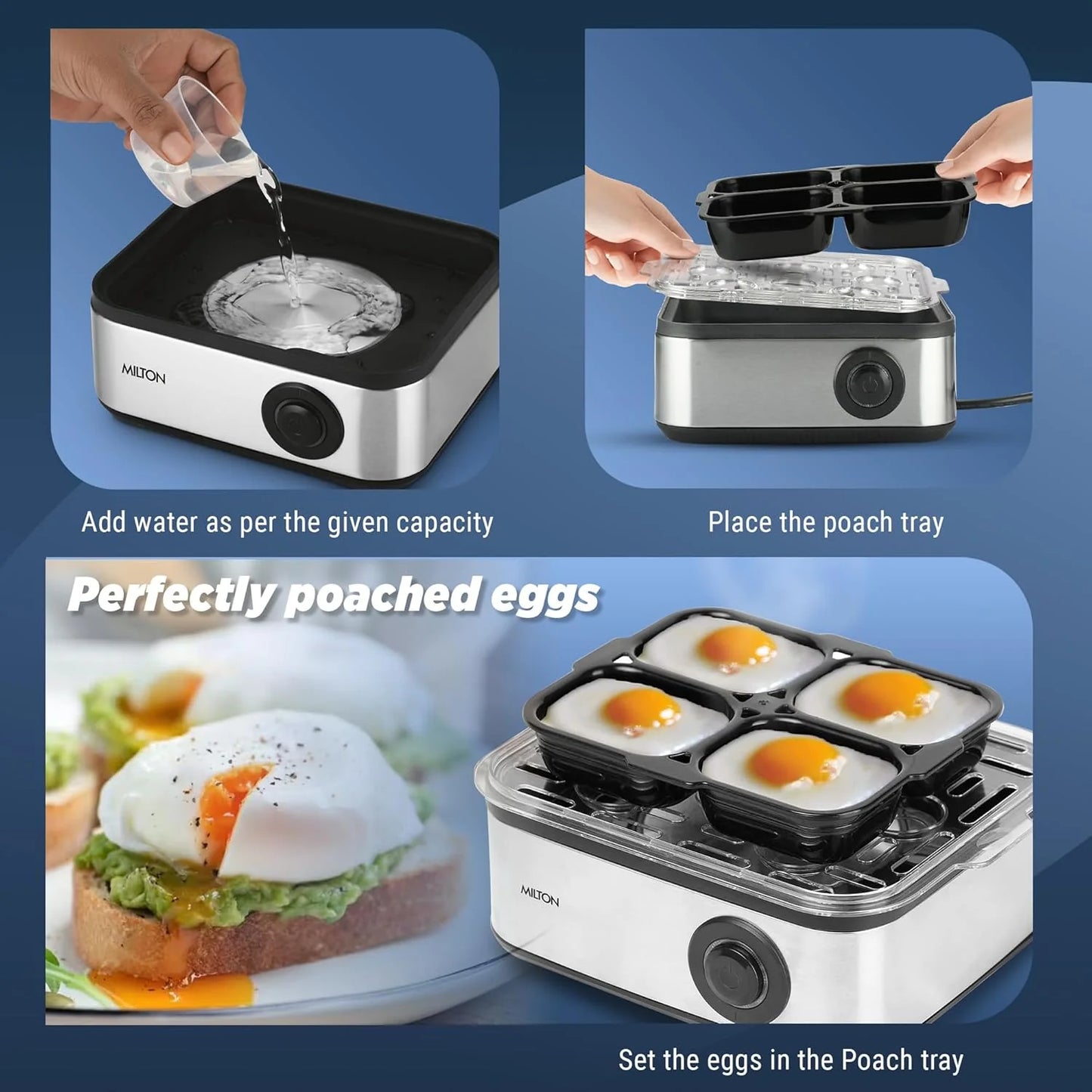 Milton 2-In-1 Egg Boiler & Poacher 500W