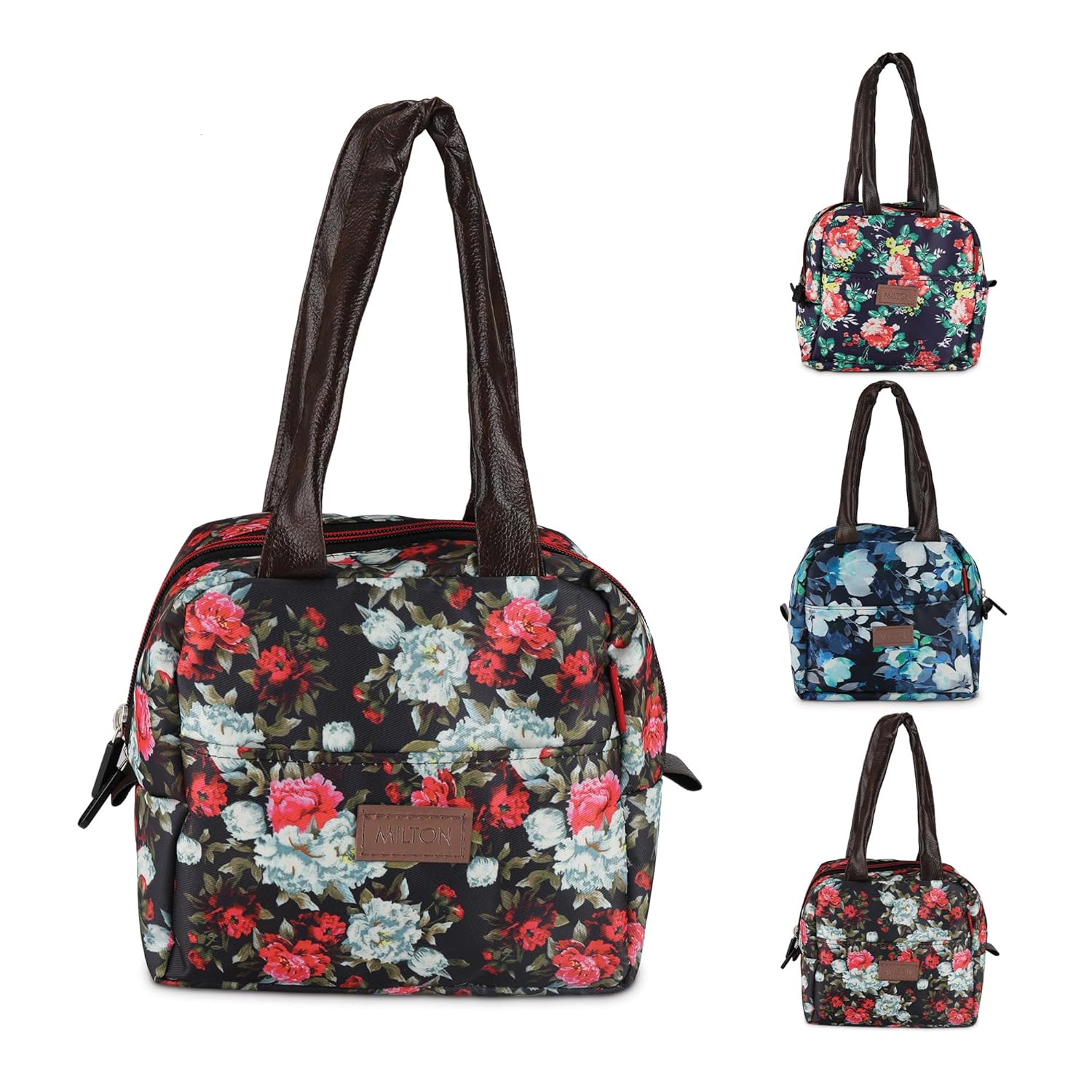 Milton Floral Lunch Bag Black