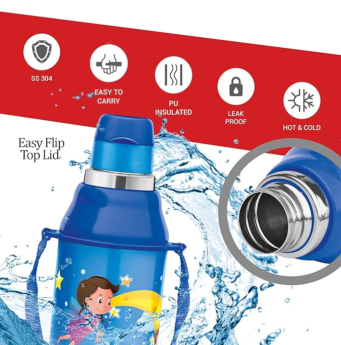 Milton Kool Steelight Stainless Steel Bottle Blue 400ML