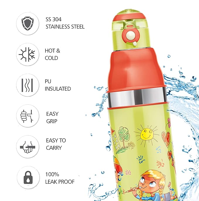 Milton Kool Stunner Kids Water Bottle Green 600ML