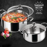 Milton Tri Ply Stainless Steel Casserole With Lid Sandwich Bottom
