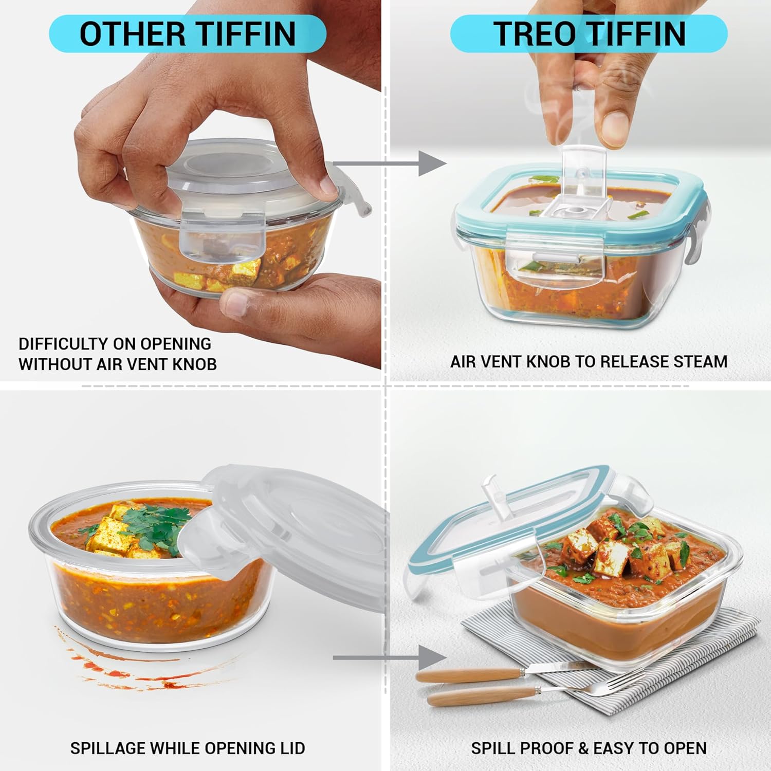 Milton All Fresh Borosilicate Omni Tiffin Grey