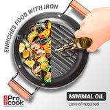 Milton Cast Iron Grill Pan with Enamel Coating Red