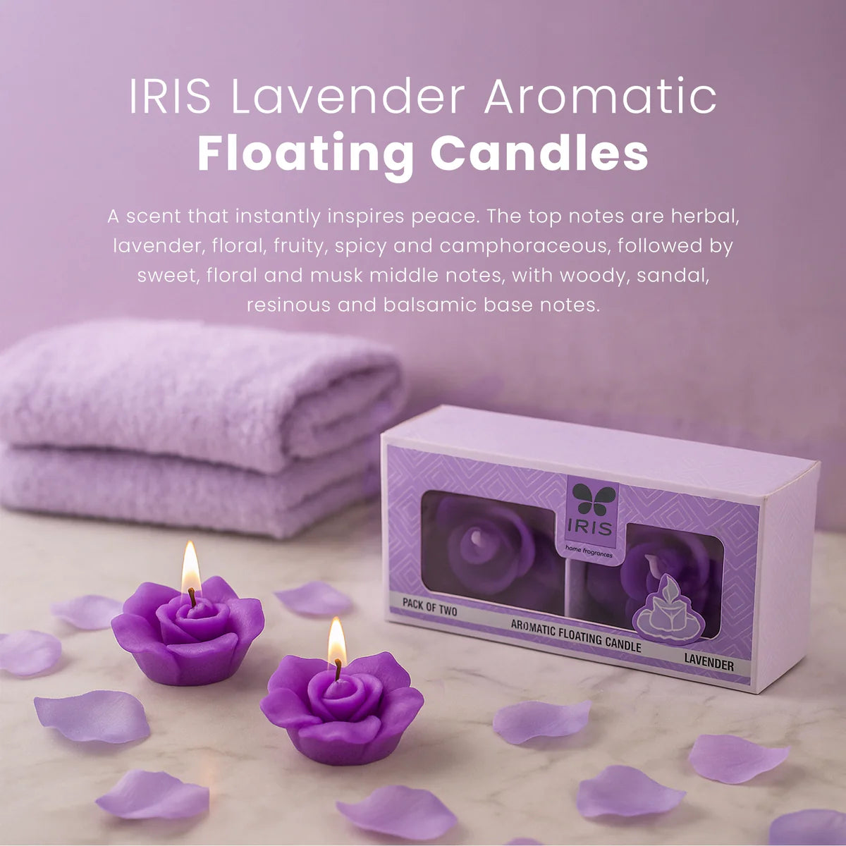 IRIS Lavender Aromatic Floating Candles 40GM