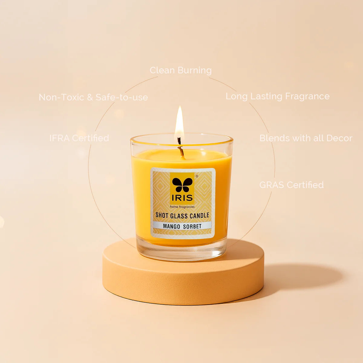 IRIS Shot Glass Candle - Mango Sorbet 40gm