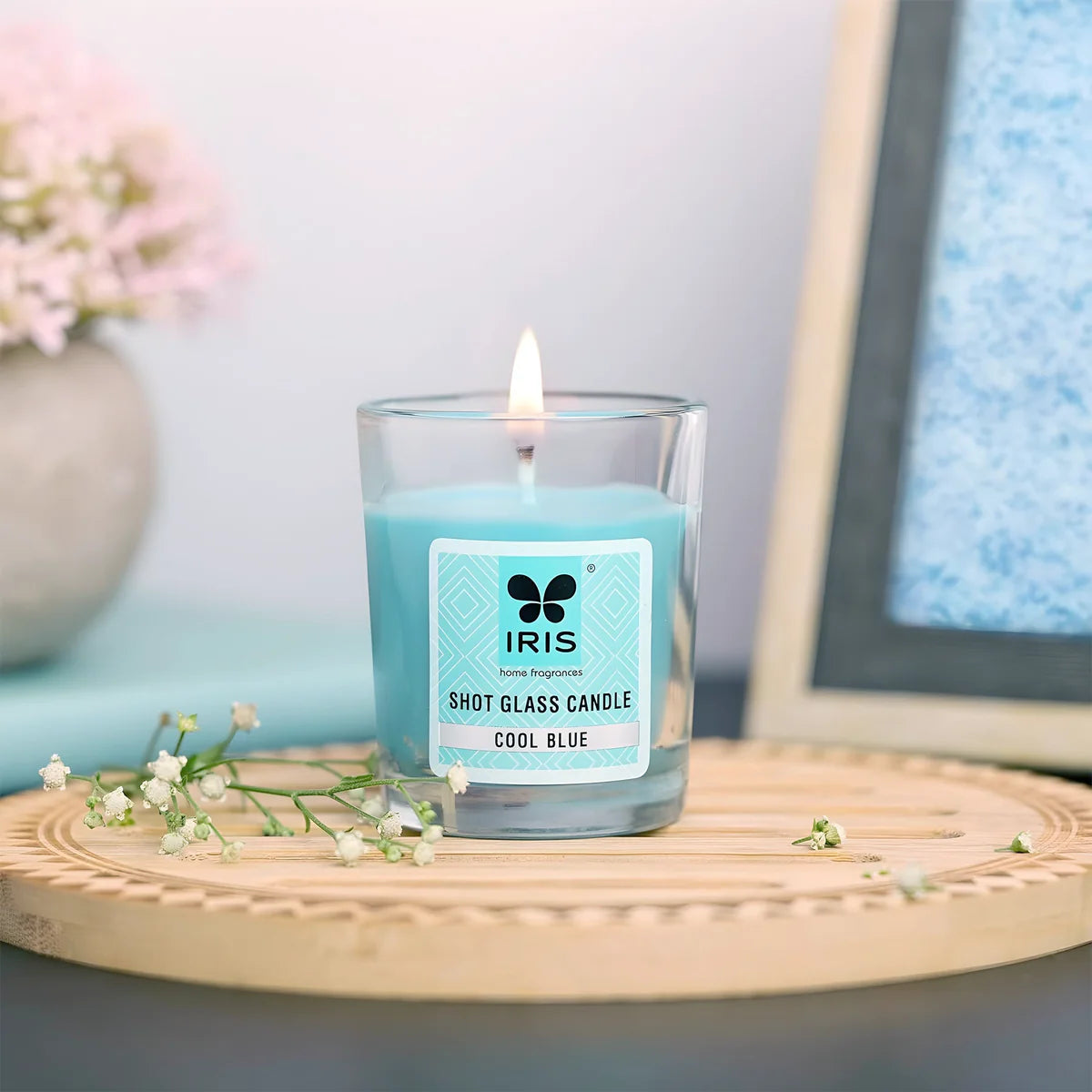 IRIS Shot Glass Candle - Cool Blue 40gm