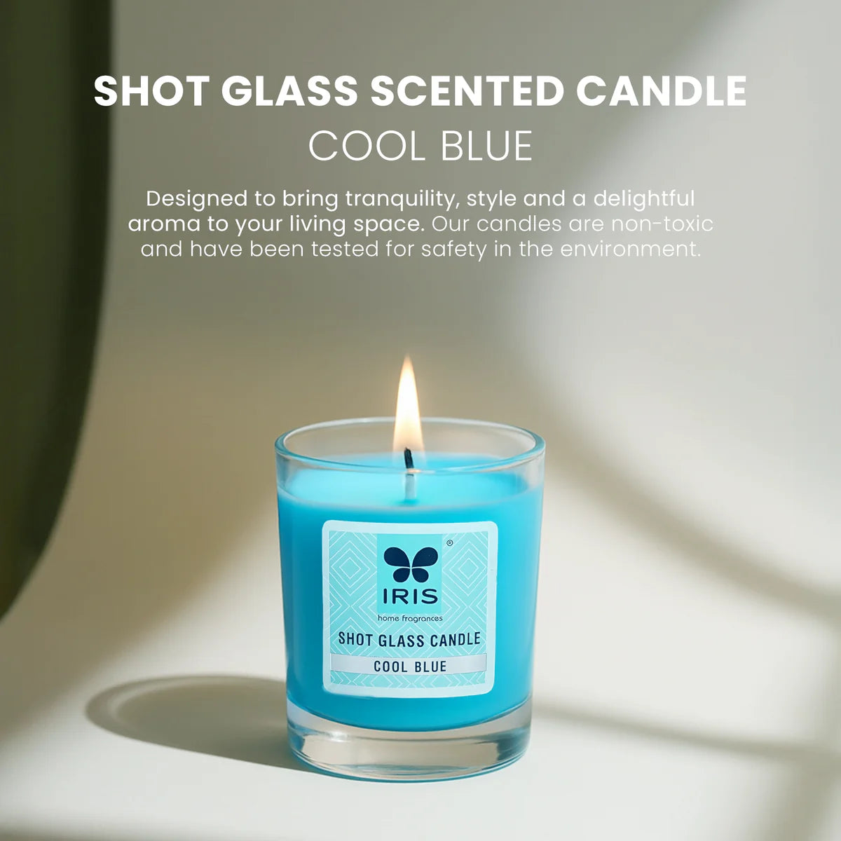 IRIS Shot Glass Candle - Cool Blue 40gm