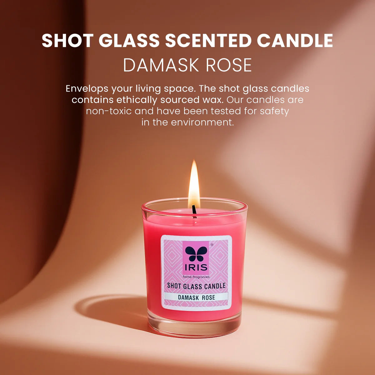 IRIS Shot Glass Candle - Damask Rose 40gm