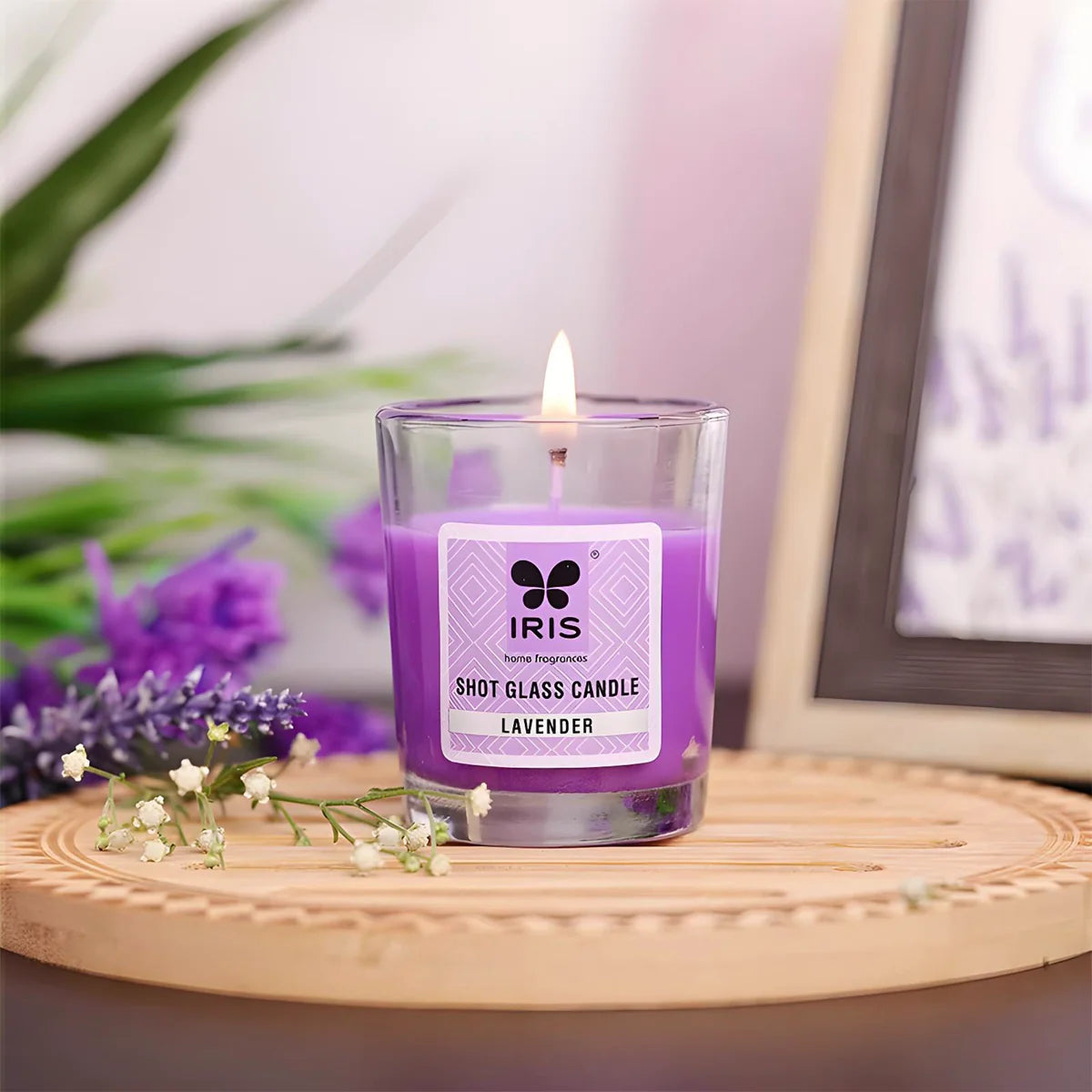 IRIS Shot Glass Scented Candle - Lavender 40gm