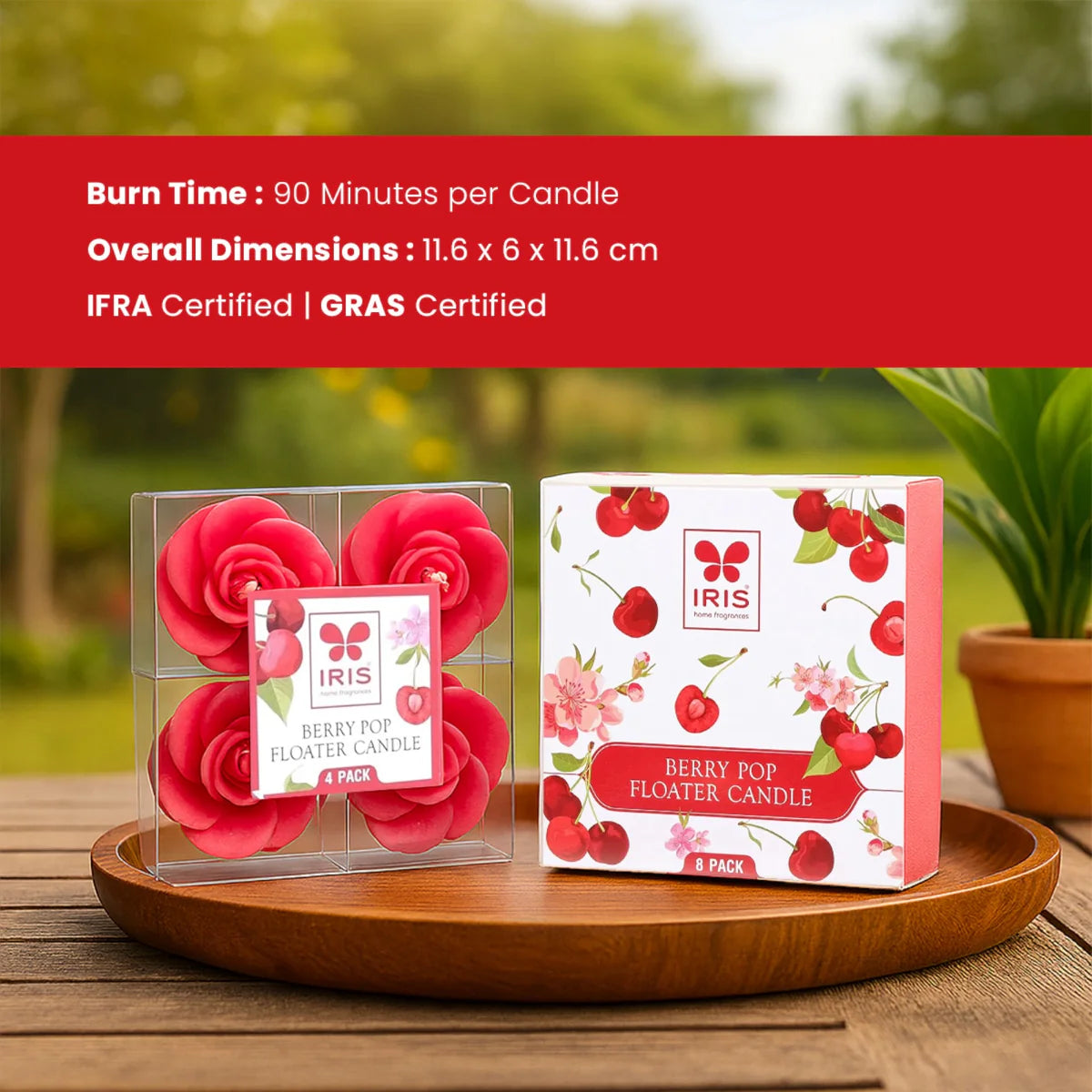 IRIS Berry Pop Floater Candle 20GM