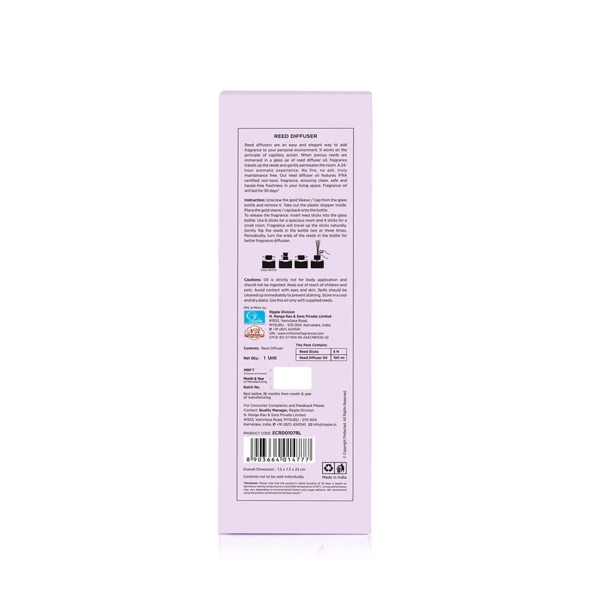 IRIS Royal Lavender Aroma Reed Diffuser Set 100ml