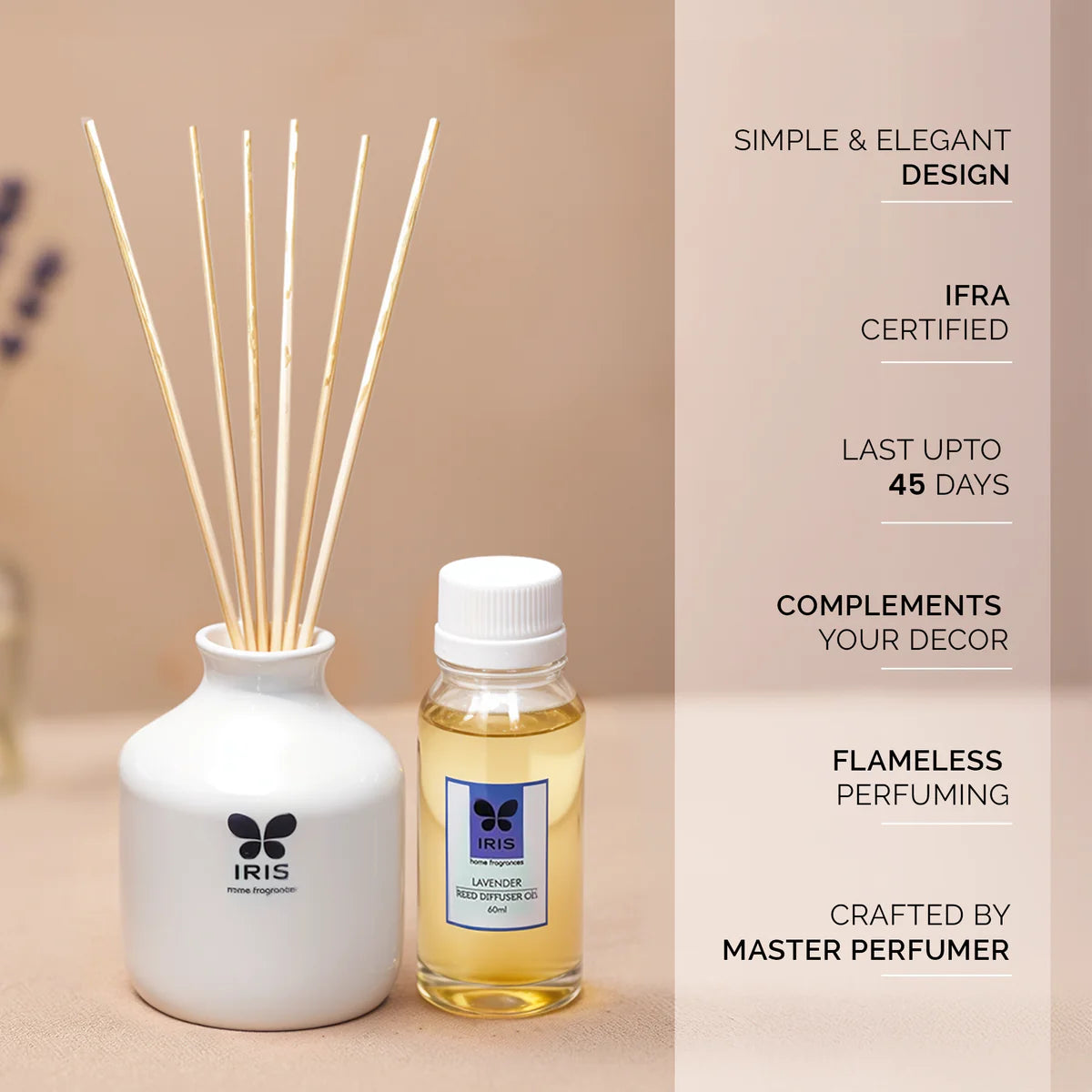 IRIS Lavender Reed Diffuser Set 60 Ml