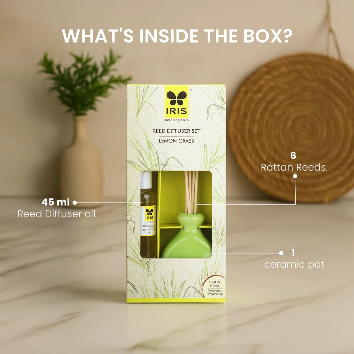 IRIS Lemongrass Reed Diffuser 45ml