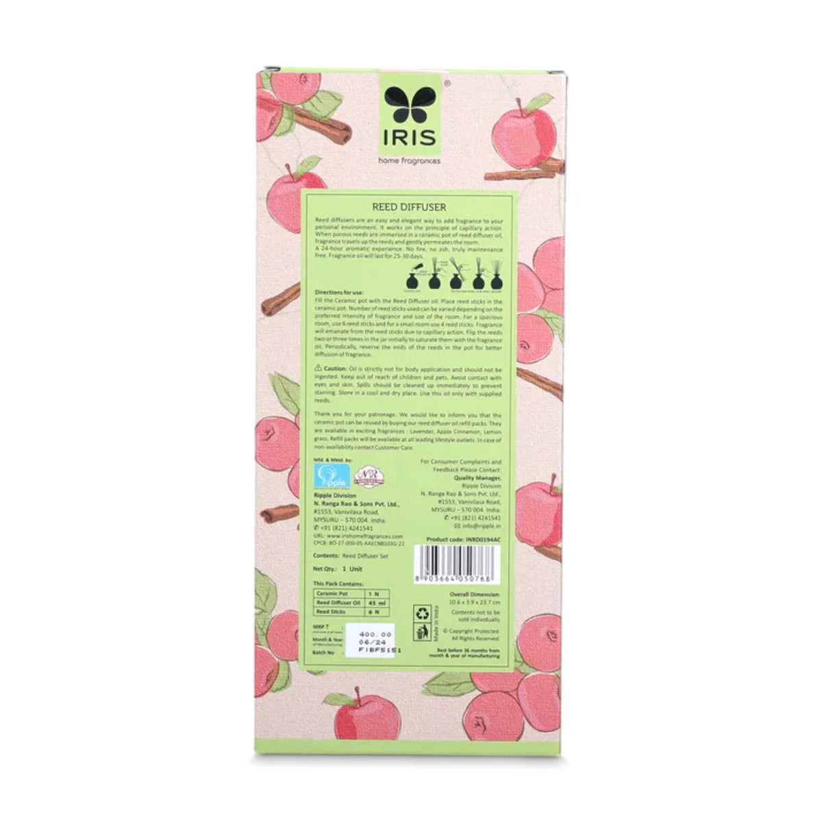 IRIS Apple Cinnamon Reed Diffuser 45ml