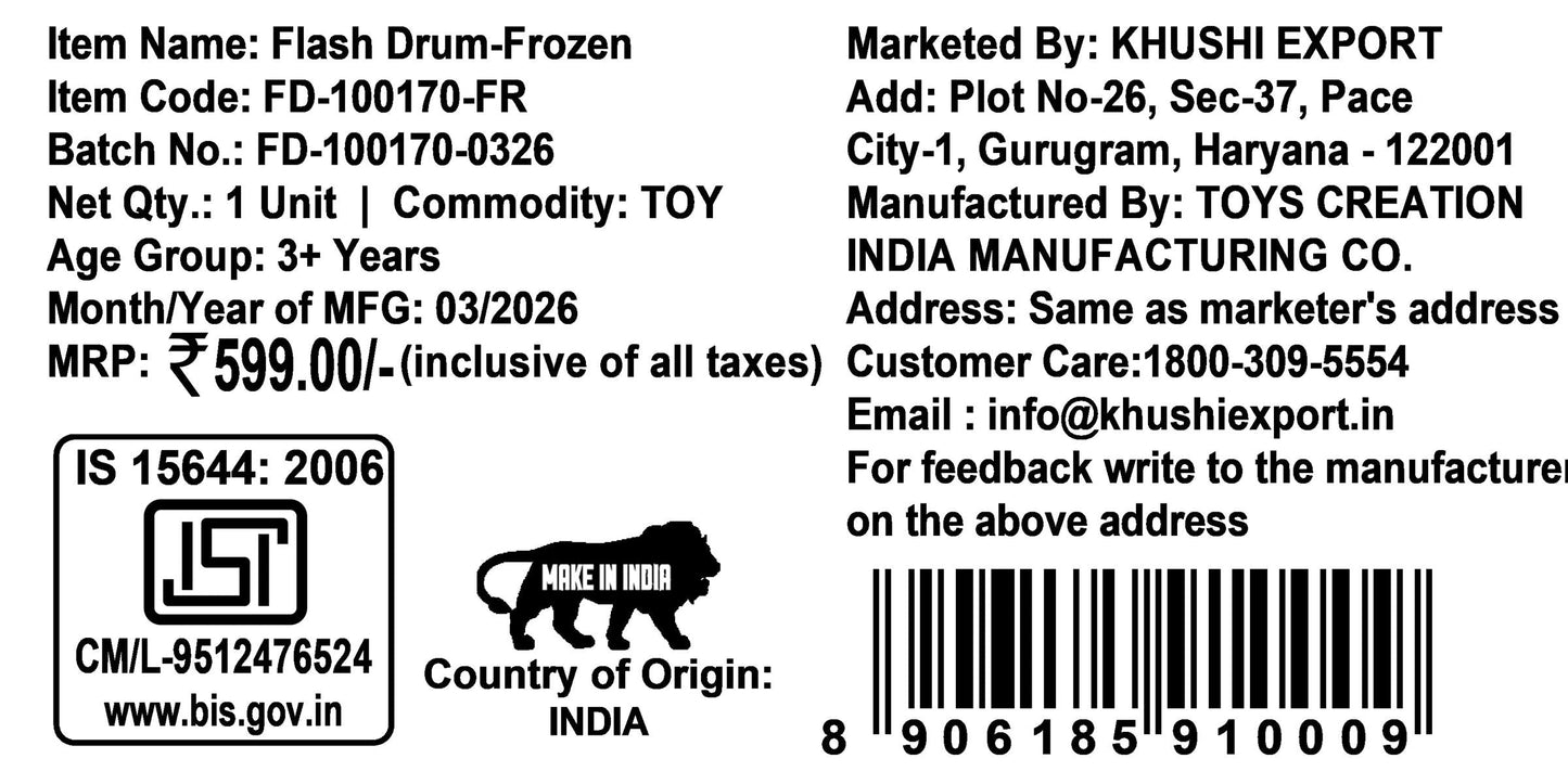 Kriiddaank Frozen Elsa & Anna Flash Drum Toy for Toddlers
