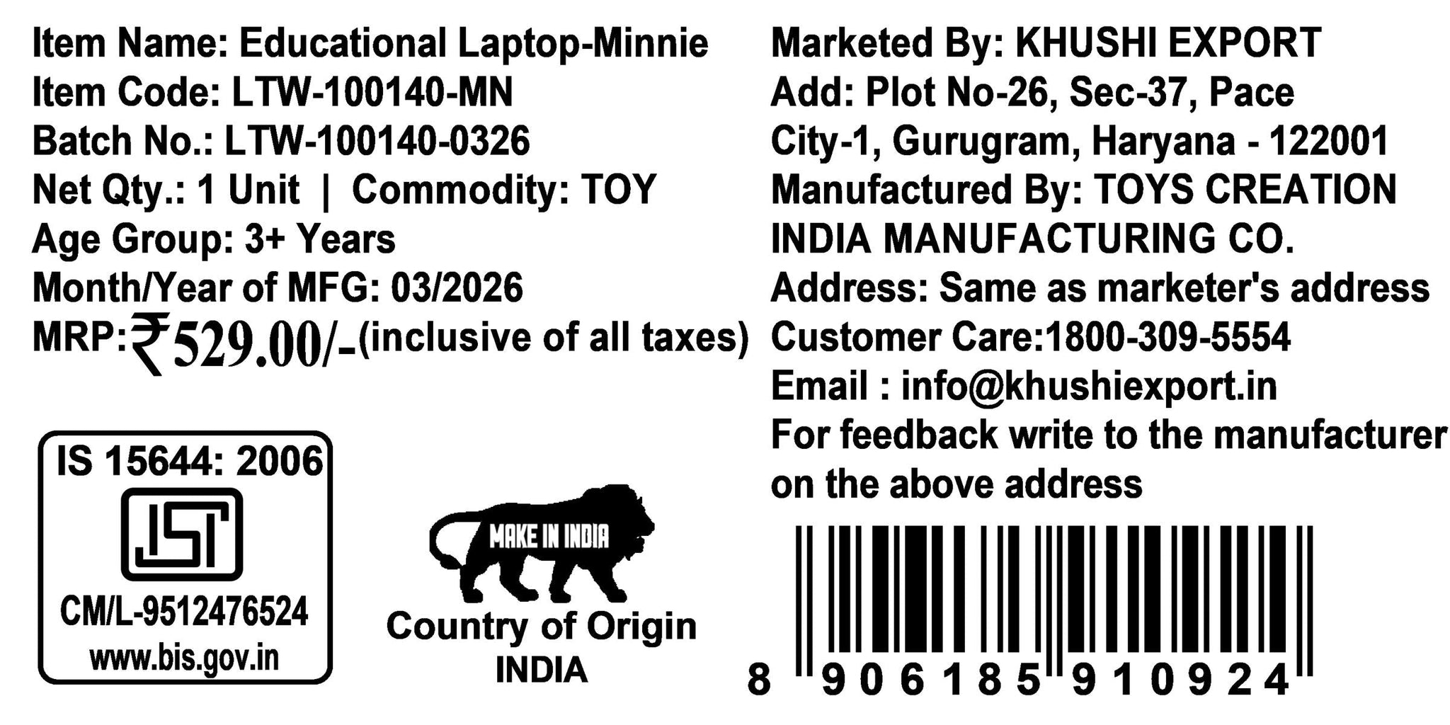 Kriiddaank LTW Minnie Mouse Theme Educational Laptop for Kids