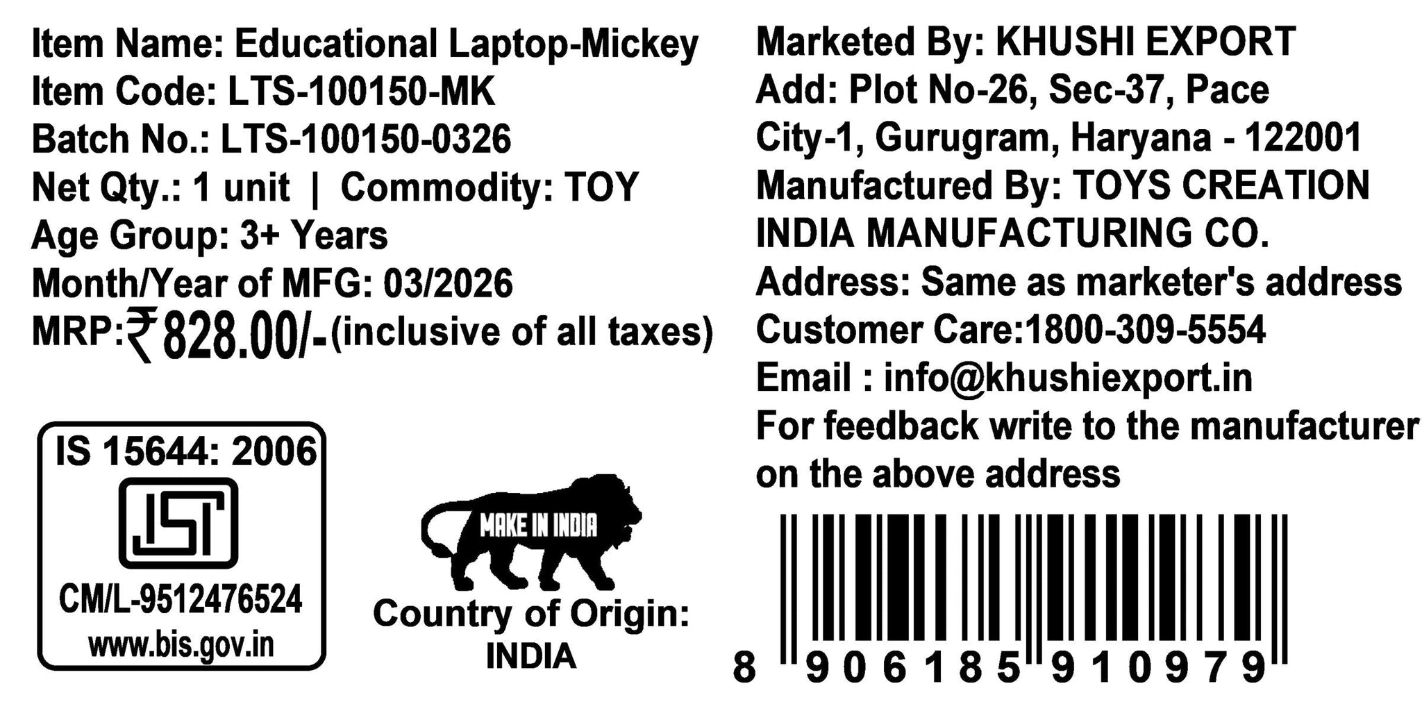 Kriiddaank LTS Mickey Mouse Theme Educational Laptop for Kids