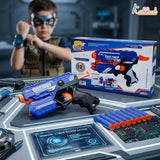 kriiddaank Blaze Storm Blaster Gun Toy for Kids - Soft Bullet Foam Dart Blaster with 10 EVA Bullets, Manual Single Shot Shooting Toy for Boys 3+ Years, Safe & Fun Action Playset, Multicolor