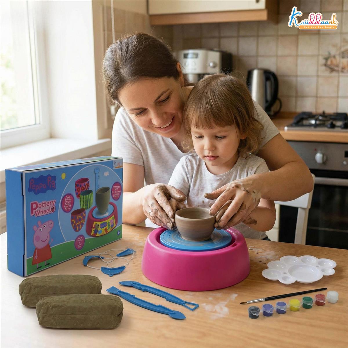 Kriiddaank Hasbro Peppa Pig Theme Pottery Wheel Kit