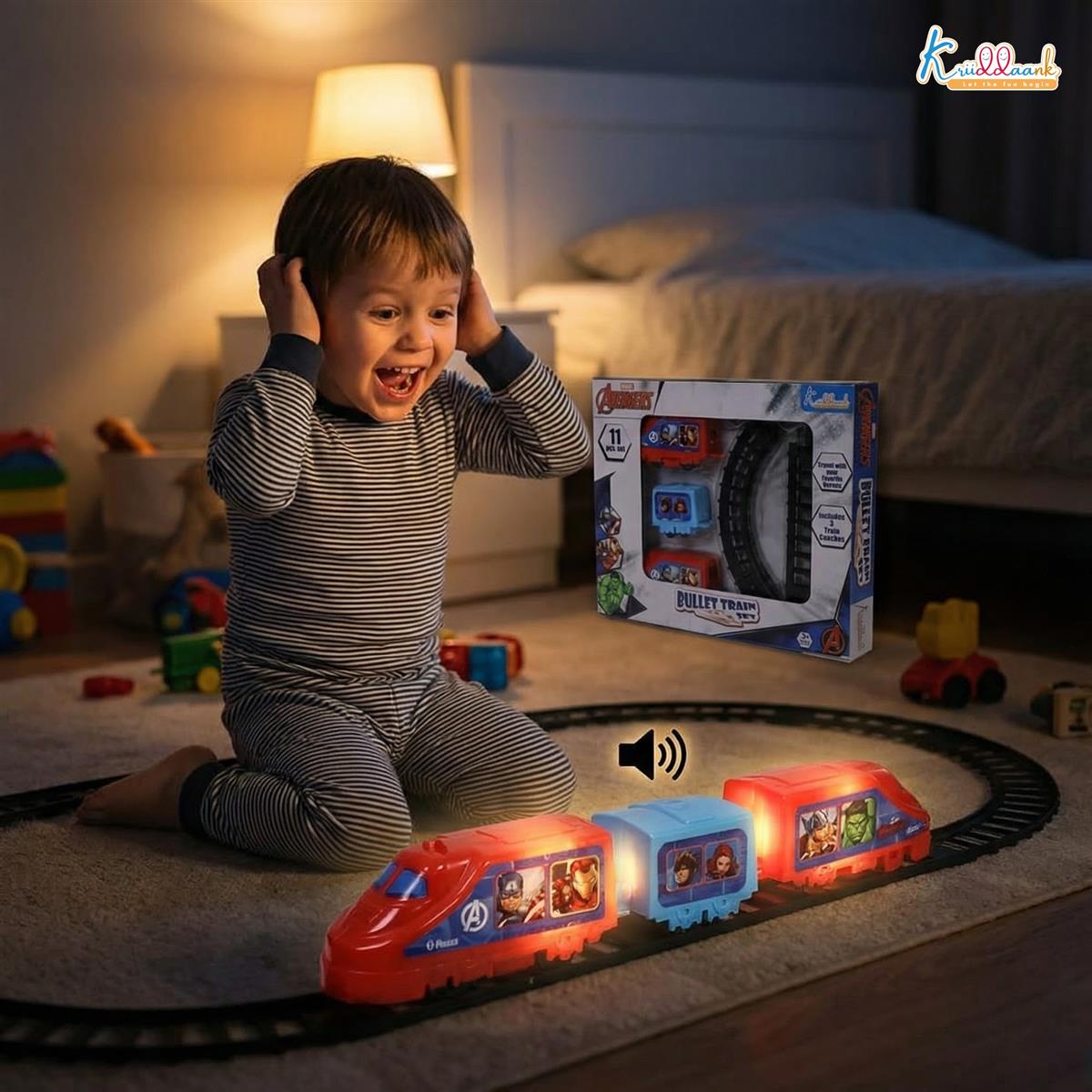 Kriiddaank Marvel Avengers Bullet Train Set for Kids - 11 Pcs