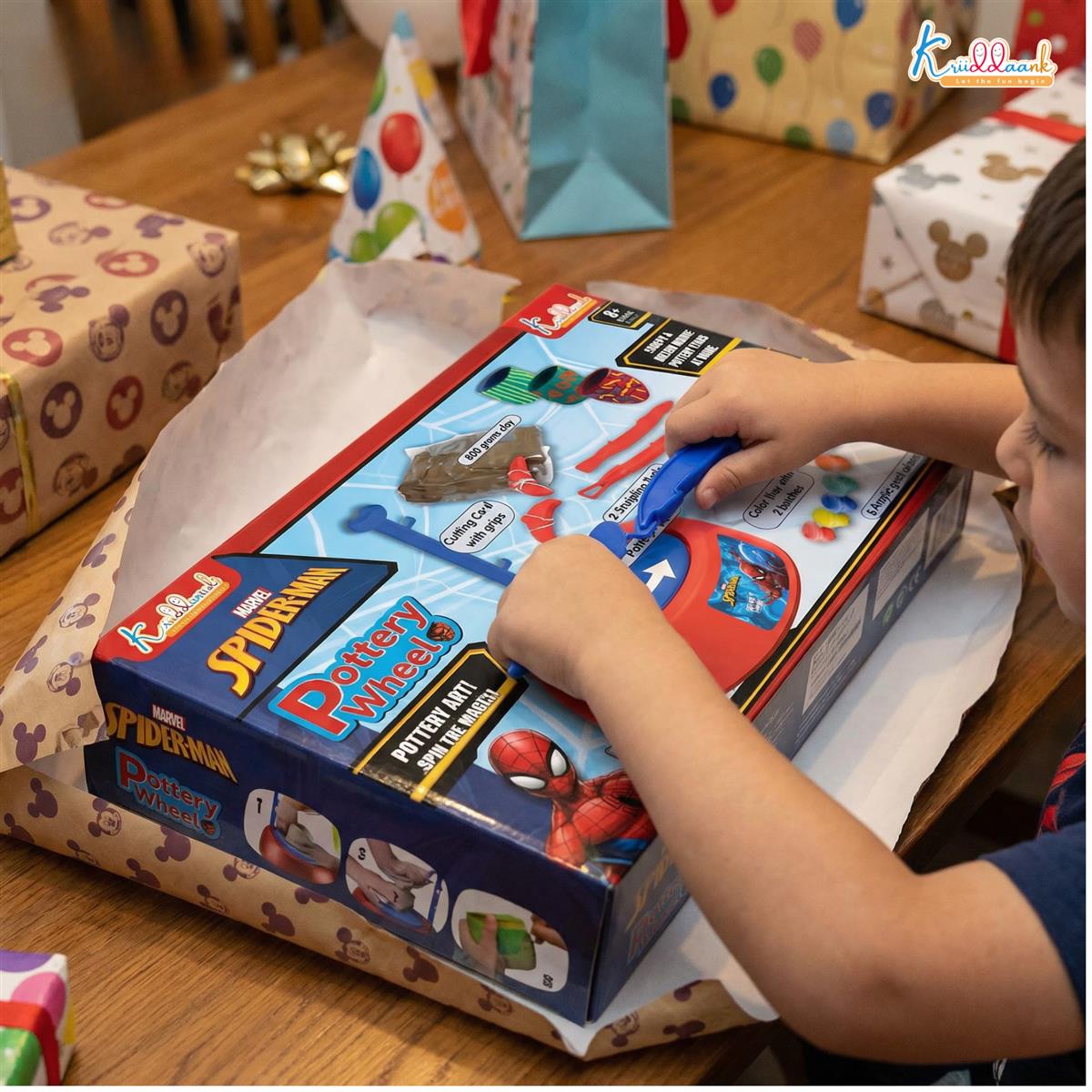 Kriiddaank Spiderman Pottery Wheel Modeling Set for Kids